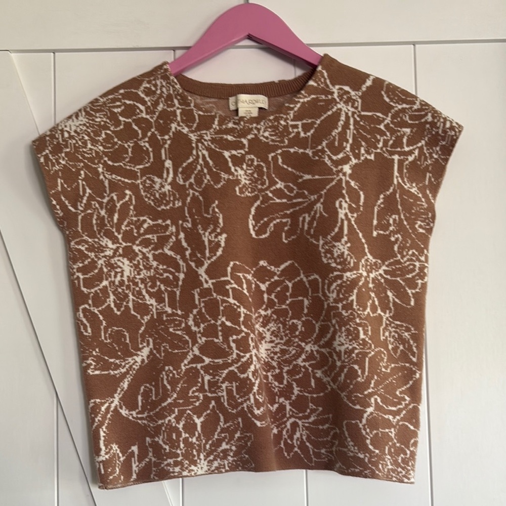 Cynthia Rowley Tan and White Knit Sweater